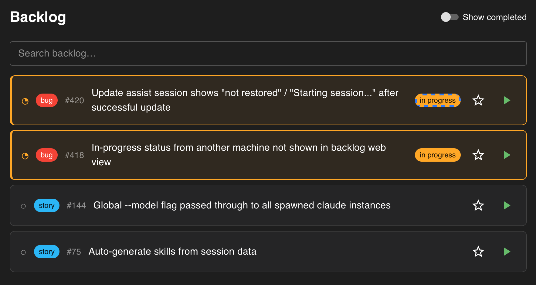 assist backlog