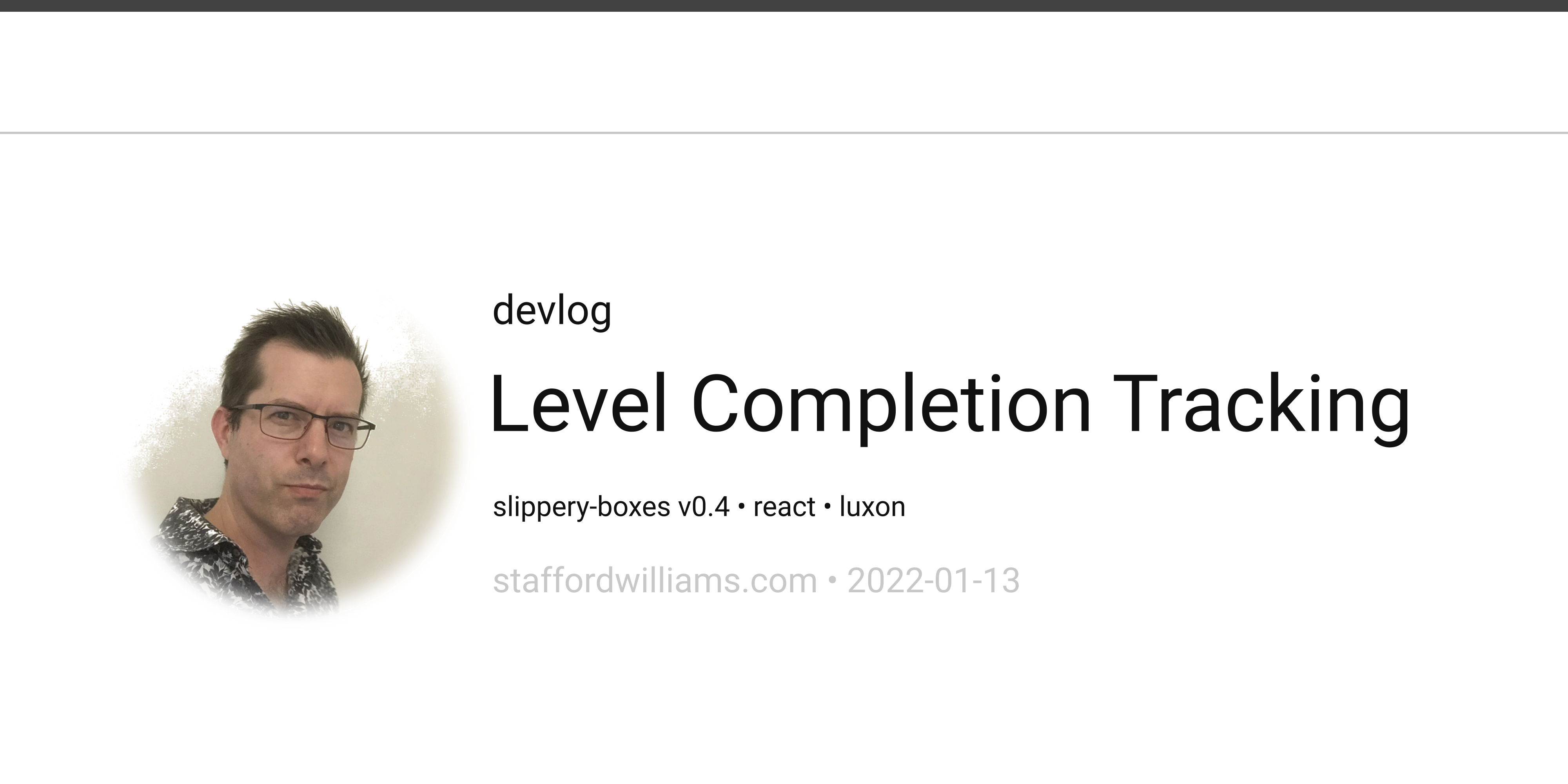 stafford williams - Level Completion Tracking