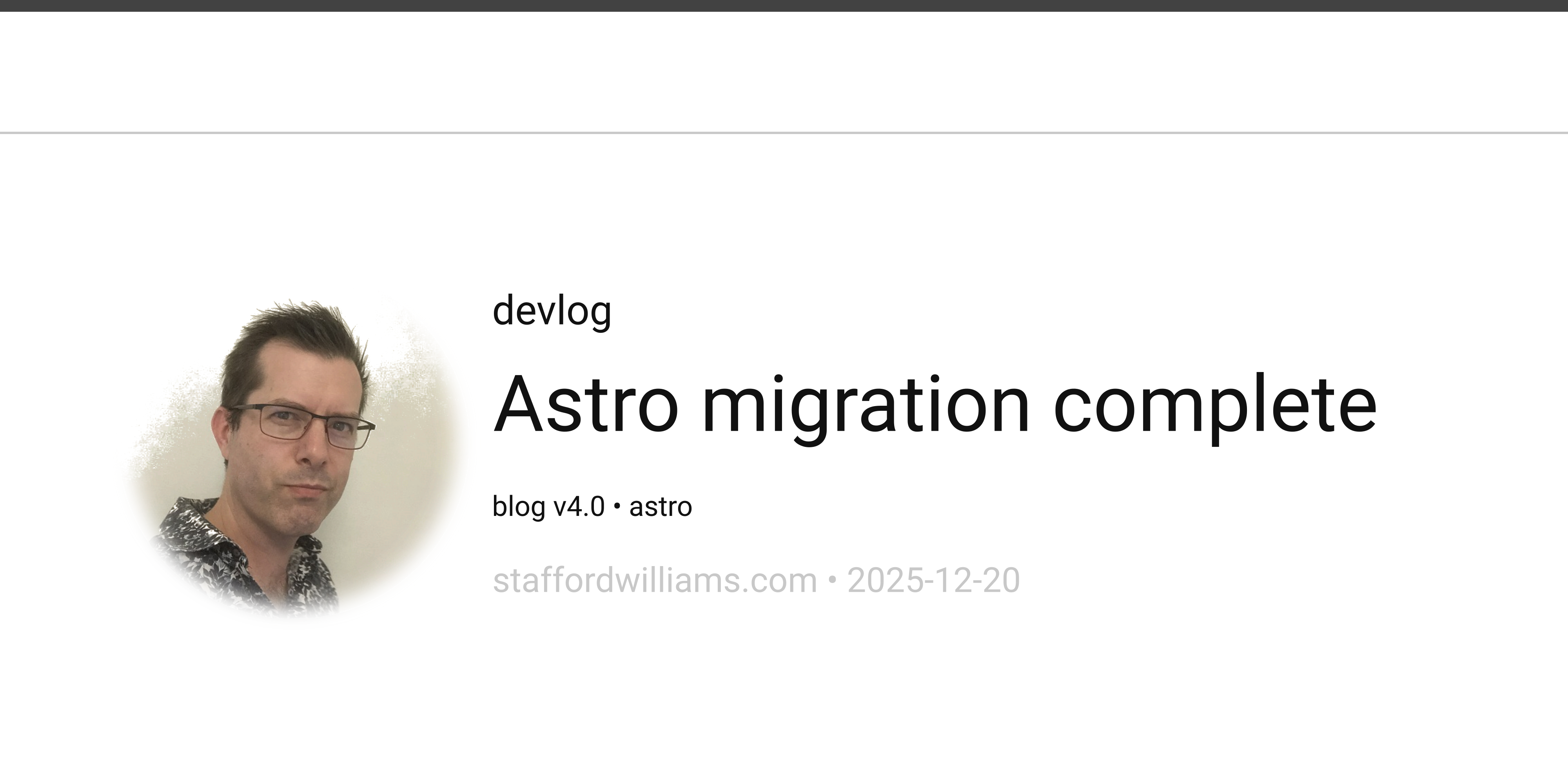 stafford williams - Astro migration complete
