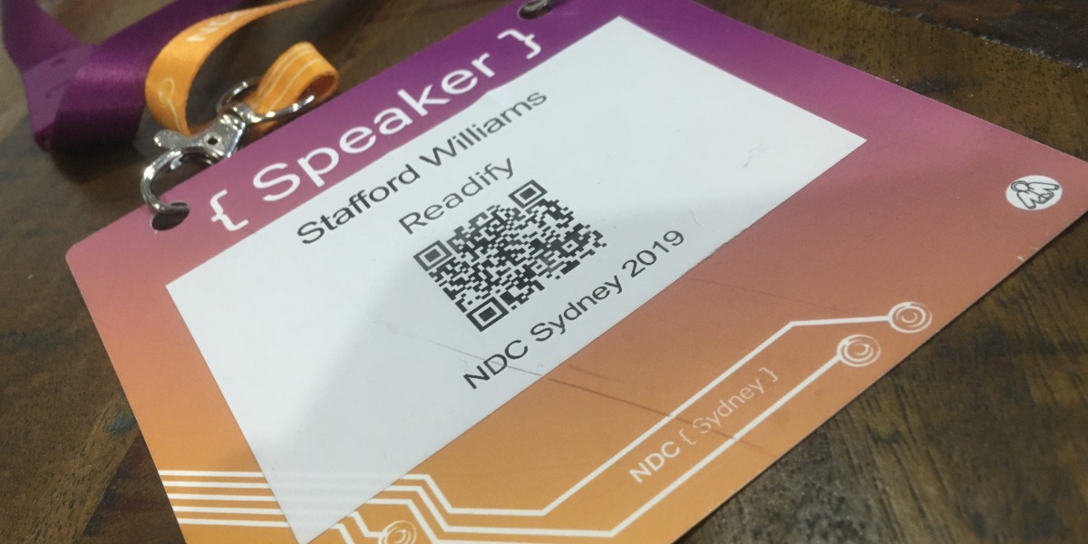 NDC Sydney 2019 Speaker badge