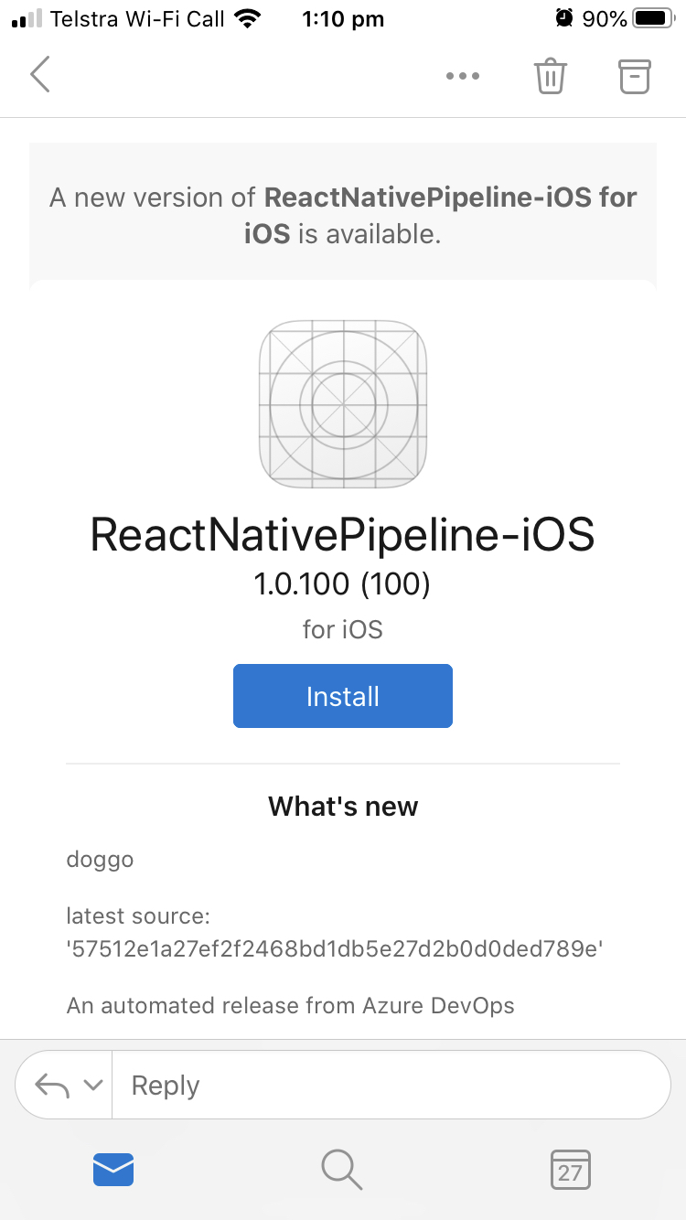 React Native app running on iOS Simulator